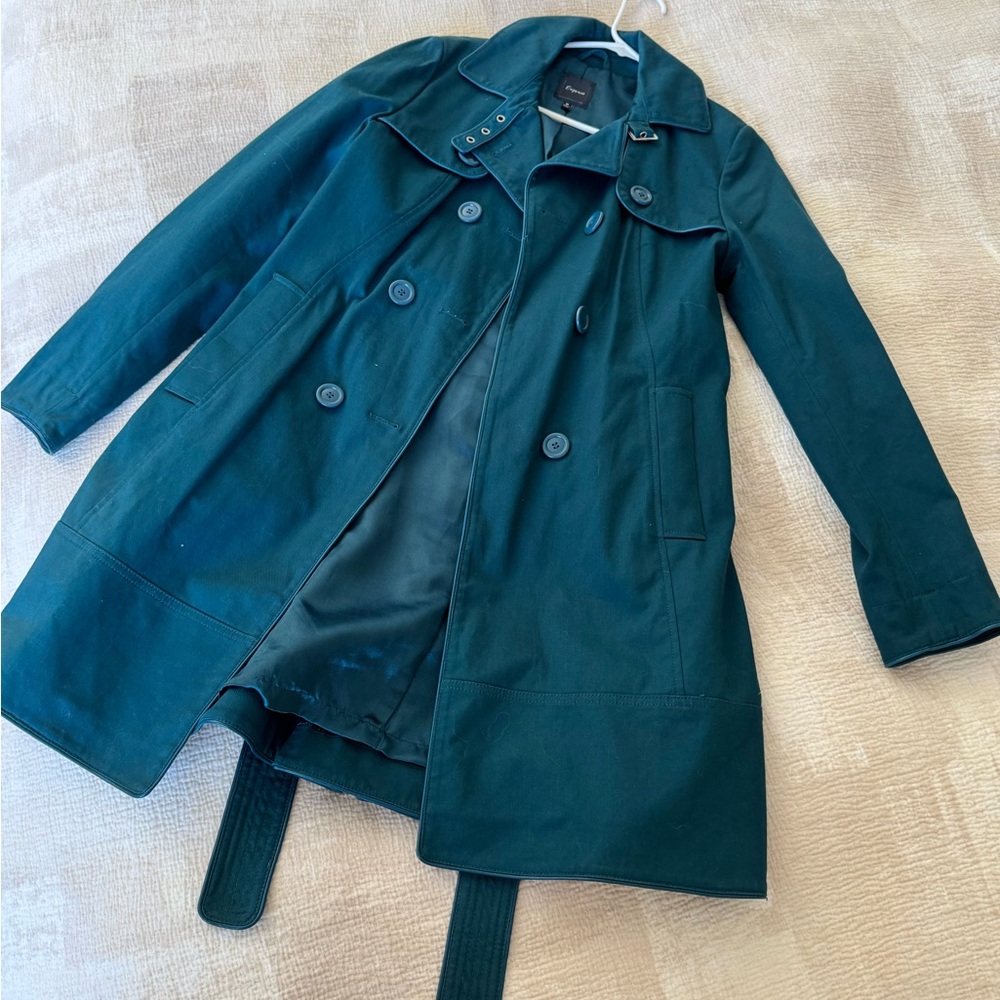 Express Teal Trench Coat